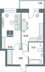 планировка квартиры 36 м2